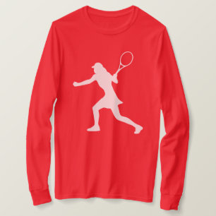 Camisa esportiva vermelha de manga longa para têni