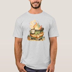 Camisa Estética Divertida de Lixeira Fofa e Caos A