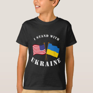 Camisa Eu Apoio a Bandeira da Ucrânia América