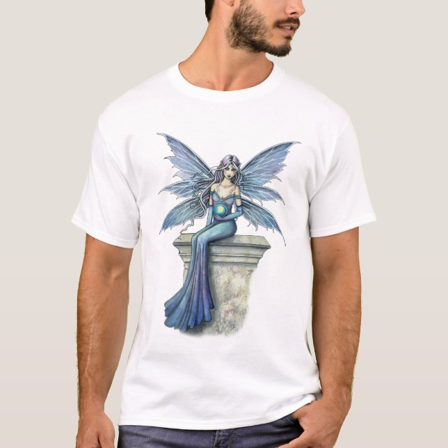 Camisa Fada Gótica Celeste Azul, T-Shirt (Frente)
