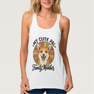 Camisa Família Corgi Design de Amante de Pet Vinta