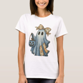 Camisa fantasma azul Denim do Halloween