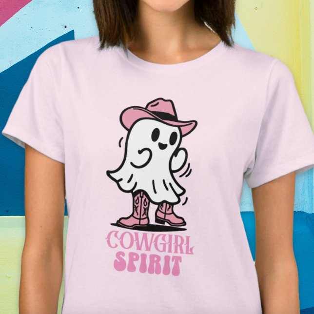 Camisa Fantasma Ocidental do Espírito de Cowgirl H (Cowgirl Spirit Halloween Cute Western Ghost Shir)