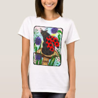 Camisa feericamente da arte da fantasia do gato do