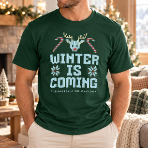 Camisa Feia de Natal Divertida Inverno Está Chegan