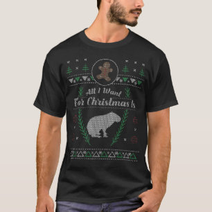 Camisa feia do Natal dos Capybaras do animal de