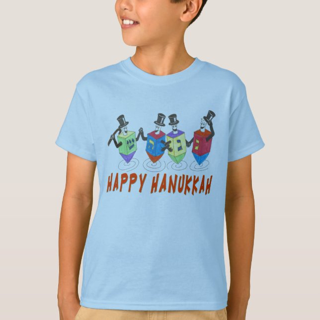 Camisa feliz de Hanukkah Dreidels t (Frente)