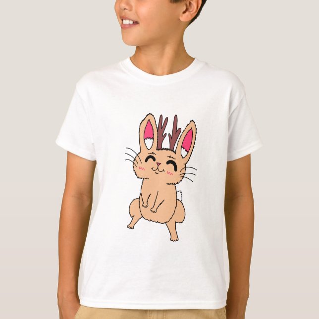 Camisa Feliz do Menino Jackalope (Frente)