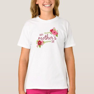 Camisa feliz floral elegante do dia das mães