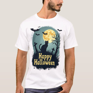 Camisa Feliz Halloween com Gato no Cemitério - Gru