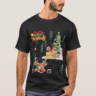 Camisa Feliz Natal Reindeer Divertido Feriado
