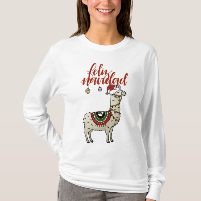Camisa Feliz Navidad Llama (Frente)