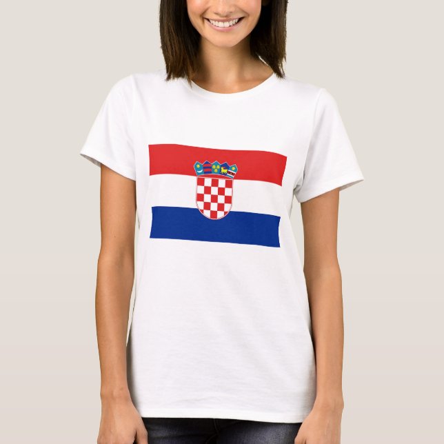Camisa feminina com bandeira da Croácia (Frente)