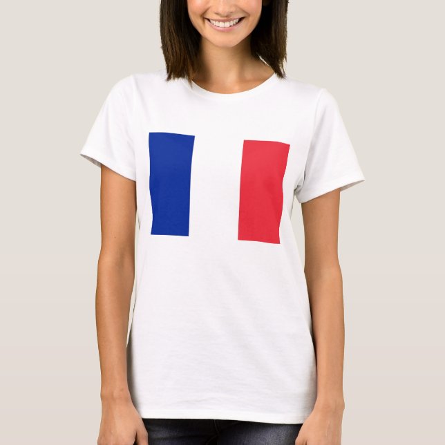 Camisa feminina com bandeira da França (Frente)