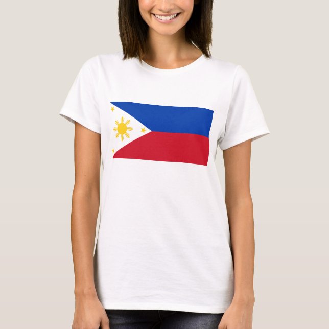Camisa feminina com bandeira das Filipinas (Frente)