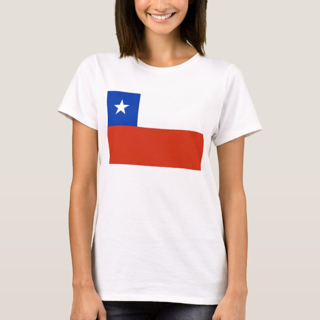 Camisa feminina com bandeira do Chile (Frente)