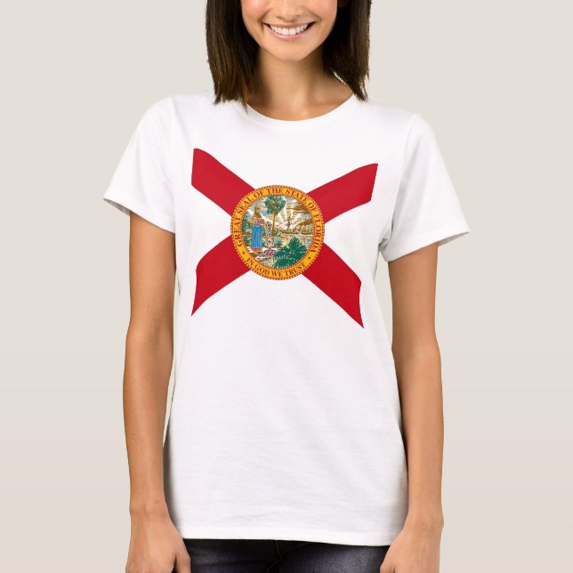 Camisa feminina com bandeira do Estado da Flórida (Frente)