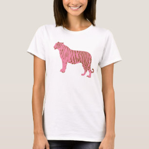 Camisa Feminina com Tigre Rosa Ousado Gráfico
