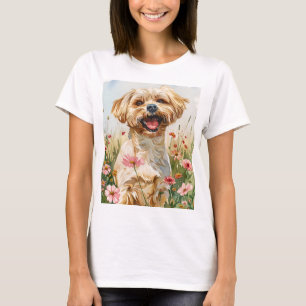 Camisa Feminina de Maltesa em Aquarela