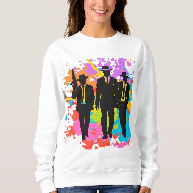 Camisa Feminina Gangster Chic Manga Longa (Frente)