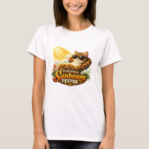 Camisa Feminina Gato Engraçado Testador de Raio de