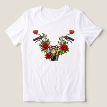 Camisa Feminina Heart Bloom Rider Moto Floral Femi