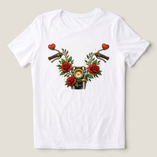 Camisa Feminina Heart Bloom Rider Moto Floral Femi