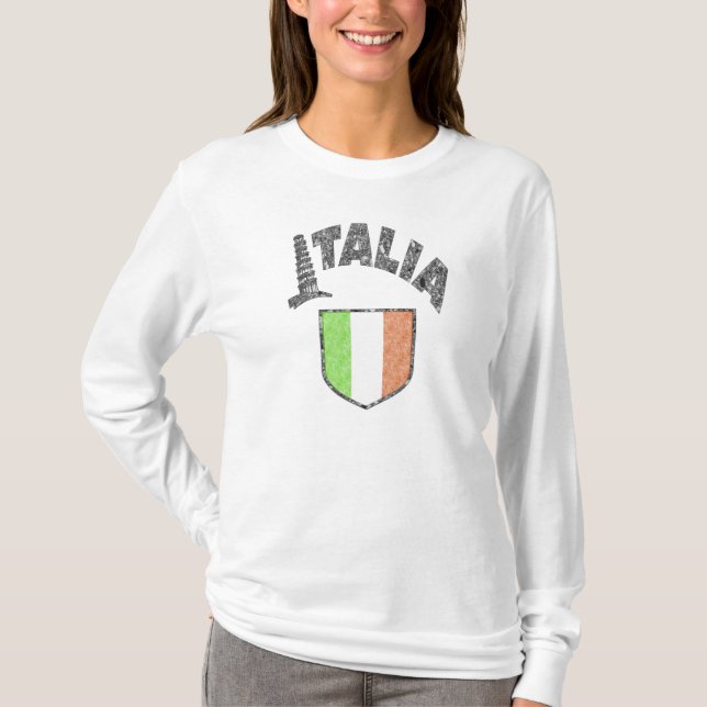 Camisa Feminina Italiana Vintage Manga Longa (Frente)