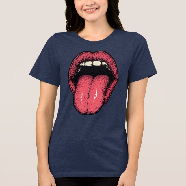CAMISA FEMININA LÍNGUA LÁBIOS SASSY (Frente)