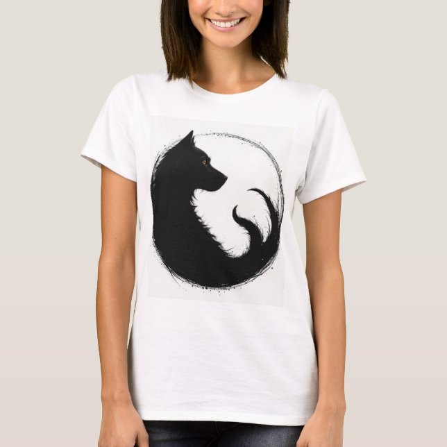 Camisa feminina lobo design  (Frente)