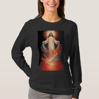 Camisa Feminina Manga Longa Cristã de Cristo Ressu