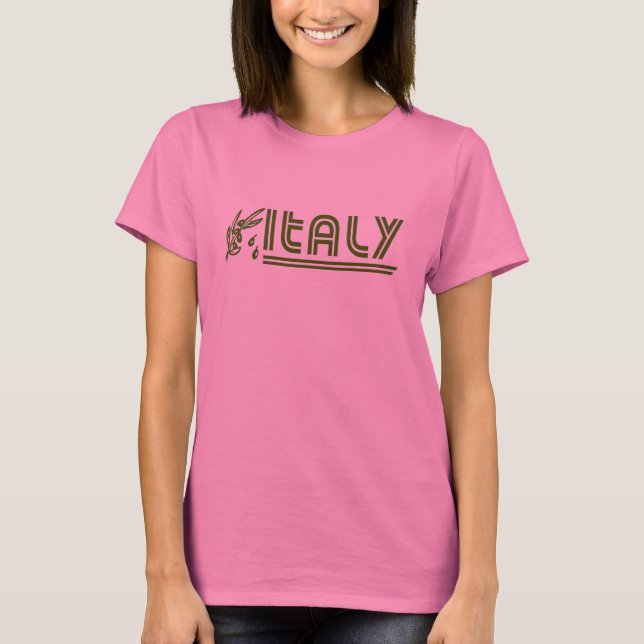 Camisa Feminina Manga Longa Itália Retro (Frente)