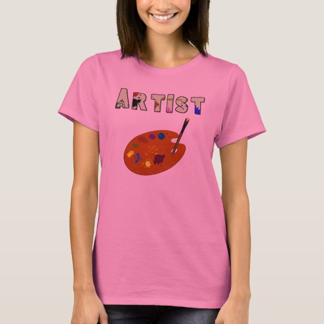 Camisa Feminina Manga Longa Paleta de Artista (Frente)
