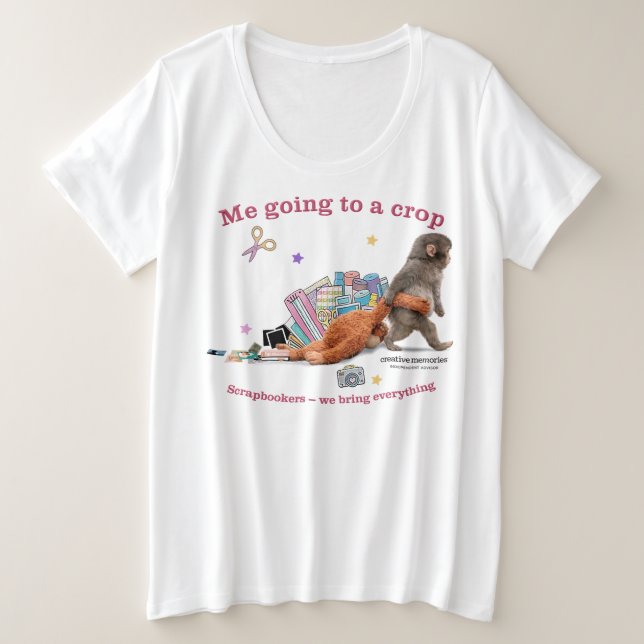 Camisa Feminina Plus Punch the Monkey (Frente do Design)
