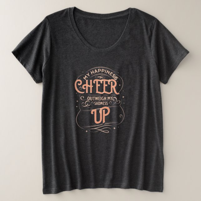 CAMISA FEMININA PLUS SIZE ALEGRIA DE VIVER (Frente do Design)