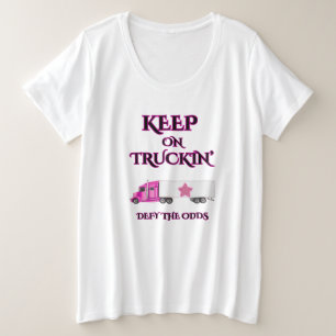 CAMISA FEMININA PLUS SIZE KEEP ON TRUCKIN