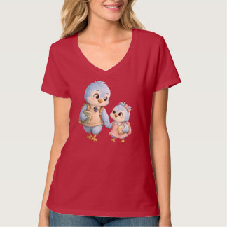 Camisa Feminina Sweet Bird Family com Decote em V