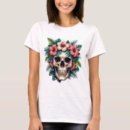 CAMISA FEMININA TROPICAL SKULL