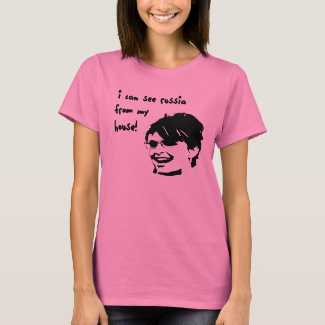 Camisa Feminina Vejo a Rússia da minha Casa (Frente)
