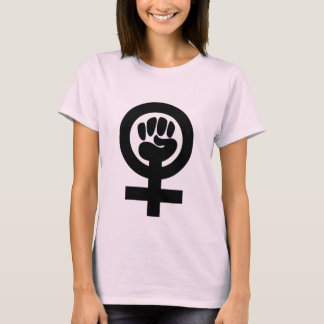 Camisa feminista do símbolo do punho
