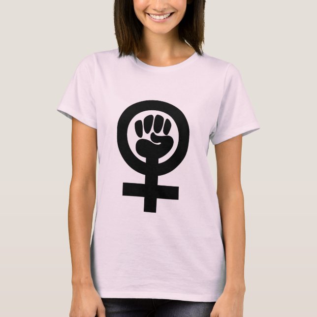 Camisa feminista do símbolo do punho (Frente)