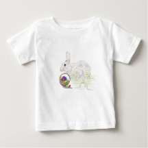 Camisa fina de bebê de coelhinho de Páscoa