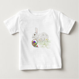 Camisa fina de bebê de coelhinho de Páscoa