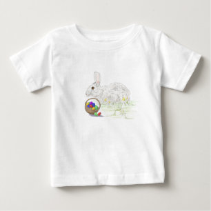 Camisa fina de bebê de coelhinho de Páscoa
