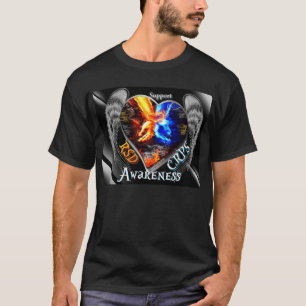 Camisa flamejante voada CRPS do coração das mãos