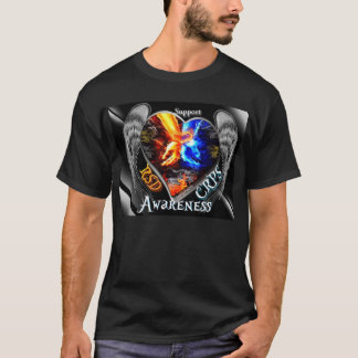 Camisa flamejante voada CRPS do coração das mãos