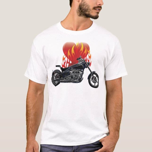 Camisa Flaming Love Biker (Frente)