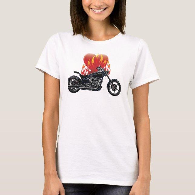Camisa Flaming Love Biker (Frente)