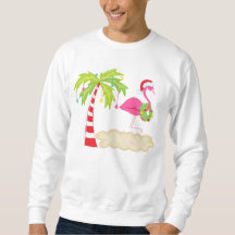 Camisa Flamingo de Árvore de Natal tropical