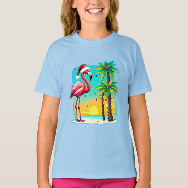 Camisa Flamingo Festivo Flamingo, Camisa De Cheer  (Frente)